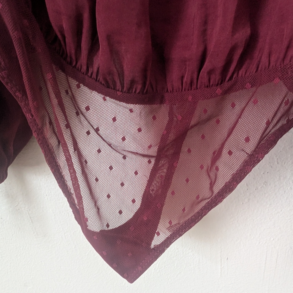 Intimately Free People Another Round Bodysuit, Burgundy, Size Med - Picture 12 of 13